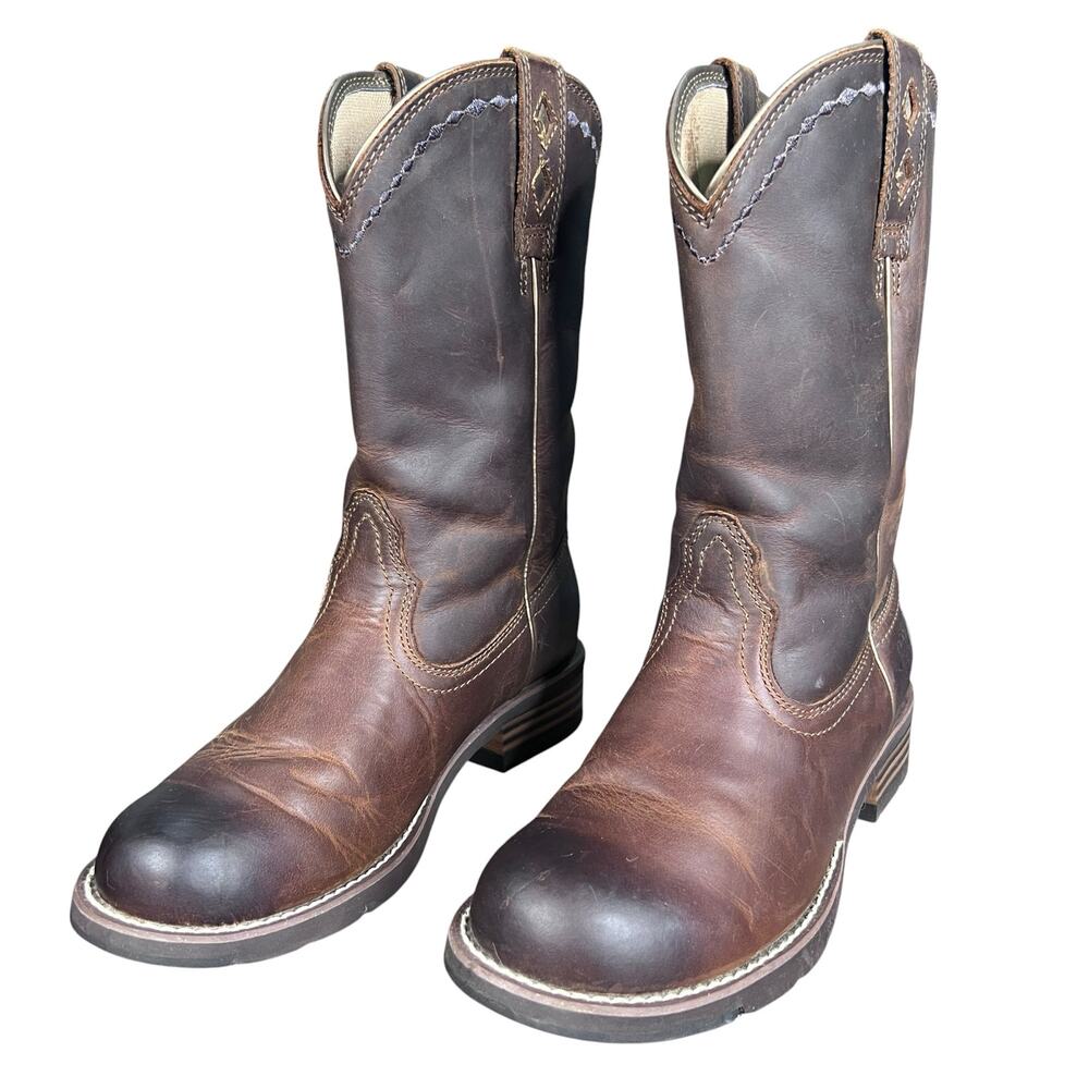 Ariat Heritage Roper Brown Leather Cowgirl Boots Women's 7.5 B - Picture 6 of 10